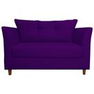 Namoradeira Decorativa Isis Pés Trapézio Suede Roxo - DS Estofados