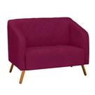 Namoradeira Decorativa Master Pés Madeira Suede Marsala Namoradeira Decorativa Master Pés Madeira Suede Marsala