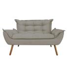 Namoradeira Decorativa Opala Sala de Estar Tecido Suede Cinza Claro Kimi Design