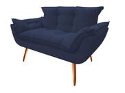 Namoradeira Decorativa Opala Suede Azul Marinho 2 Lugares Pés Madeira Ms Decor Namoradeira Decorativa Opala Suede Azul Marinho 2 Lugares Pés Madeira Ms Decor