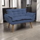 Namoradeira Decorativa Para Sala Alice Recepção Manicure Sala De Espera Consultório E Escritório Confortável Suede Cores Pés Castanho
