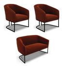 Namoradeira e 2 Poltronas Industrial Preto Stella Bouclê Terra D03 - D'Rossi Namoradeira e 2 Poltronas Industrial Preto Stella Bouclê Terra D03 - D'Rossi