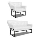 Namoradeira E Poltrona Industrial Pto Anitta Sintético Pu Branco D03 - D'rossi