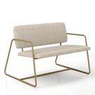 Namoradeira Estofada Sintra Industrial Dourado/suede Bege - M.a