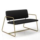 Namoradeira Estofada Sintra Industrial Dourado/suede Preto - M.a