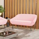 Namoradeira Giovana 02 Lugares Suede Rosa Bebê Pés Palito de Ferro D03 - D'Rossi Namoradeira Giovana 02 Lugares Suede Rosa Bebê Pés Palito de Ferro D03 - D'Rossi