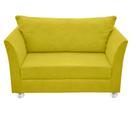 Namoradeira lisboa 02 lugares para sala salão escritório Suede Amarelo