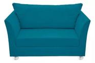 Namoradeira Lisboa 2 Lugares Salão Suede Azul Claro