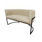 Namoradeira Luana Base Metálica Preta Suede Marfim - Vallisa Decor Namoradeira Luana Base Metálica Preta Suede Marfim - Vallisa Decor
