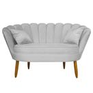 Namoradeira Pétala 2 Lugares Decorativa Veludo Cinza - Montanaris Decor