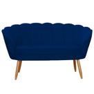 Namoradeira Pétala para Sala Suede Pés de Madeira - Ds Estofados Namoradeira Pétala para Sala Suede Pés de Madeira - Ds Estofados