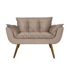 Namoradeira Poltrona Sofá 2 Lugares Sala de Estar Opala Suede Bege - LM DECOR
