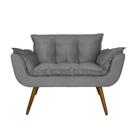 Namoradeira Poltrona Sofá 2 Lugares Sala de Estar Opala Suede Cinza - LM DECOR