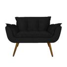 Namoradeira Poltrona Sofá 2 Lugares Sala de Estar Opala Suede Preto - LM DECOR Namoradeira Poltrona Sofá 2 Lugares Sala de Estar Opala Suede Preto - LM DECOR