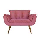Namoradeira Poltrona Sofá 2 Lugares Sala de Estar Opala Suede Rosa - LM DECOR Namoradeira Poltrona Sofá 2 Lugares Sala de Estar Opala Suede Rosa - LM DECOR