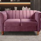 Namoradeira Realeza Sofá Chesterfield Decoração Sala Recepção Estilo Retrô Rosa Rose