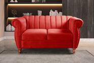 Namoradeira Realeza Sofá Chesterfield Decoração Sala Recepção Estilo Retrô Vermelho