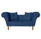 Namoradeira Recamier Sofá Decorativo 02 Lugares Dubai Corano Azul Marinho - INCASA DECOR