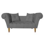 Namoradeira Recamier Sofá Decorativo 02 Lugares Dubai Suede Cinza - INCASA DECOR