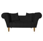 Namoradeira Recamier Sofá Decorativo 02 Lugares Dubai Suede Preto - INCASA DECOR