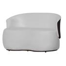 Namoradeira Sofá Beatriz com Composê material sintético Marrom Suede Branco - Vallisa Decor