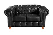 Namoradeira Sofá Chesterfield com Capitonê Luís Xv Preto Namoradeira Sofá Chesterfield com Capitonê Luís Xv Preto