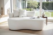 Namoradeira Sofá Feijão Hana 130cm Orgânica material sintético Branco