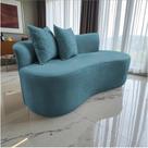 Namoradeira Sofá Feijão Hana Orgânica Bouclé Azul Turquesa Namoradeira Sofá Feijão Hana Orgânica Bouclé Azul Turquesa