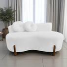 Namoradeira Sofá Feijão Lounge Orgânica Couro Branco