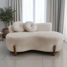 Namoradeira Sofá Feijão Lounge Orgânica Veludo Bege