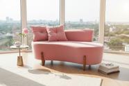 Namoradeira Sofá Feijão Luna 130cm Orgânica Suede Rosa