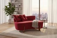 Namoradeira Sofá Feijão Luna 130cm Orgânica Veludo Vermelho