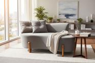 Namoradeira Sofá Feijão Luna Orgânica Suede Cinza Namoradeira Sofá Feijão Luna Orgânica Suede Cinza