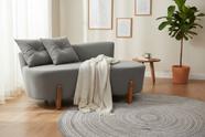 Namoradeira Sofá Feijão Luna Orgânica Suede Cinza Namoradeira Sofá Feijão Luna Orgânica Suede Cinza