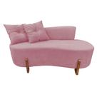 Namoradeira Sofá Feijão Luna Orgânica Suede Rosa