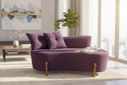 Namoradeira Sofá Feijão Luna Orgânica Veludo Roxo Namoradeira Sofá Feijão Luna Orgânica Veludo Roxo