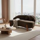 Namoradeira Sofá Feijão Moscou 130cm Orgânica Suede Marrom
