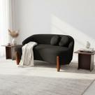 Namoradeira Sofá Feijão Moscou 130cm Orgânica Suede Preto