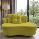 Namoradeira Sofá Feijão Suria Orgânica Suede Amarelo