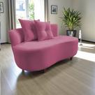Namoradeira Sofá Feijão Suria Orgânica Suede Rosa Namoradeira Sofá Feijão Suria Orgânica Suede Rosa