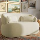 Namoradeira Sofá Orgânico Chloe Boucle Bege Decorativa com Almofada Plumante ARKELL