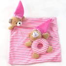 Naninha Com Chocalho Urso Rosa Love Naninha Com Chocalho Urso Rosa Love