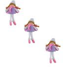 NATAL BONECA ANJO TECIDO PERNA MOLE 14x25cm MAGIZI - KIT C/3un