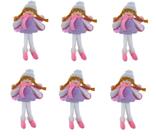 NATAL BONECA ANJO TECIDO PERNA MOLE 14x25cm MAGIZI - KIT C/6un