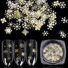 Natal Nail Art Metal Flake Sequin Star Bell Snowflake Design Decoração DIY