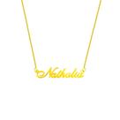 NATHALIA COLAR DE NOME FOLHEADO A OURO 18k