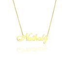 Nathaly colar de nome folheado a ouro 18k