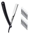 Navalha de Barbear Profissional Lâmina Navalhete Acabamento Sobrancelha Barba Barbeiro Aço Inox