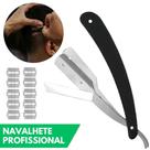 Navalhete Profissional Premium para Barbeiro em Aço Inox com 10 Lâminas Navalhete Profissional Premium para Barbeiro em Aço Inox com 10 Lâminas