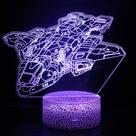 Naves espaciais LED 3D com luz noturna que mudam de cor para crianças